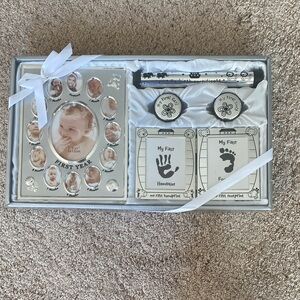 Baby Keepsake Frame Set with Handprint and Footprint Kit